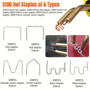 Hand Tools 1200pcs Car Bumper Repair Kit - Plastic Welding Nails & Wire For Easy Fixes