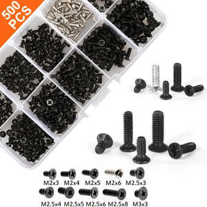 Tech 500pcs Black Nickel Plated Carton Steel Laptop Notebook Computer Screw Kit Set