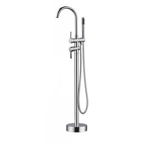 Bathroom Floor Mounted Bath Filler Chrome With Handshower