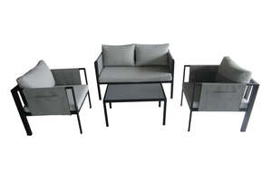 Outdoor ECHO OUTDOOR 4PC LOUNGE SET WITH COFFEE TABLE (GREY)