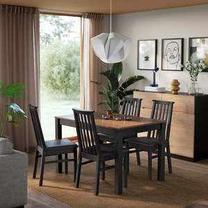 Kitchen Sale: ÅLHULT / ÅLHULT Table and 4 chairs, black/brown/Bomstad black