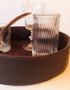 Products: Jeeves Dark Brown - Genuine Leather Tray Italian Leather