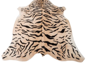 Products: Tiger Print Cowhide Rug - Jersey Home Decor Italian Leather