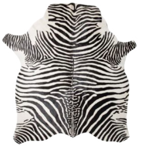 Products: Zebra Print Cowhide Rug - White Home Decor Italian Leather