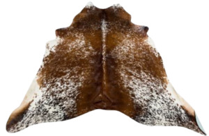 Cowhide Rug - Speckled Brown Dark Italian Leather
