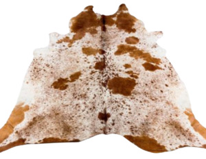 Cowhide Rug - Speckled Brown Spotted Italian Leather