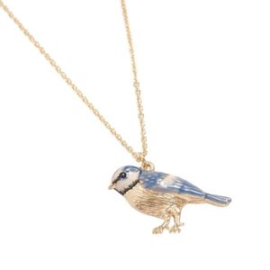 Miss And Mum Gifts: Enamel Blue Tit Long Necklace by Fable England