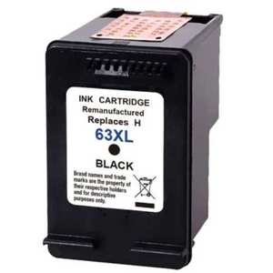 Printer And Stationary Supplies: Remanufactured Black Inkjet: Substitute to HP 63XL