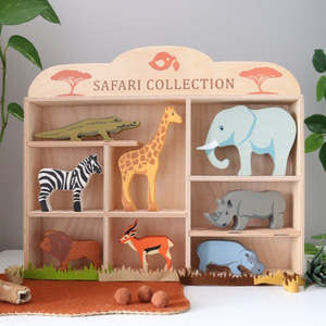 Baby Toddler Gifts: Wooden Safari Animal Set - Tender Leaf Toys | Wooden Toys NZ
