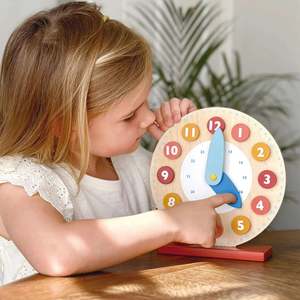 Baby Toddler Gifts: Teaching Clock – Mentari | Wooden Educational Toy NZ