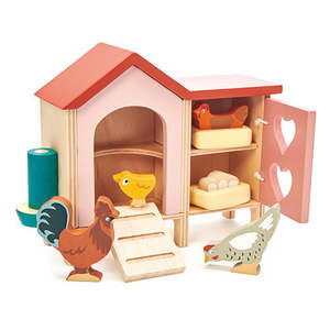 Baby Toddler Gifts: Wooden Chicken Coop Set - Tender Leaf Toys | Doll House Accessory NZ