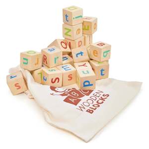 Alphabet Spelling Blocks – Mentari | Wooden Toy NZ