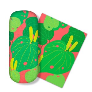 Bright Botanical Kawakawa Glasses Case by 100%NZ