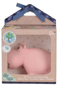Baby Shower Gifts: Hippo - Natural Rubber Baby Rattle and Bath Toy by Tikiri: Boxed: Ages 0+