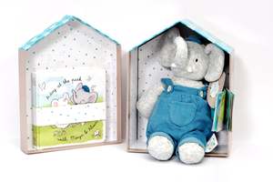 Baby Shower Gifts: Deluxe Toy PLUSH in Ribbon gift box with Book from the Alvin Collection: Ages 0+