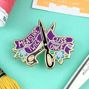 Mothers Day Gifts: Jubly-Umph - Measure Twice Cuss Once Lapel Pin