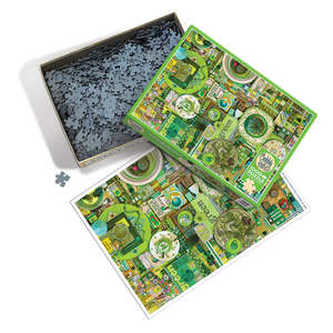 Mothers Day Gifts: The Rainbow Project 1000pc Green Compact Box Puzzle by Outset Media