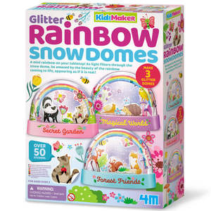 Gifts For Kids: Glitter Rainbow Snow Domes By 4M: Ages 5+