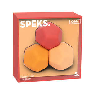 Soft Silicon covered Fidget Magnets: 3pc Set in Orange By Speks