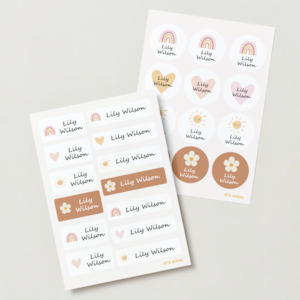 Name Labels: Boho Rainbow Name Labels