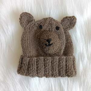 Gifts: NEW: Newborn Teddy Bear Hat - Merino