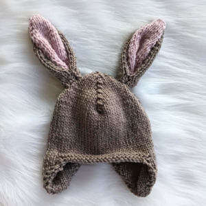 Newborn Hat - Chocolate Bunny - Merino - Milk Chocolate