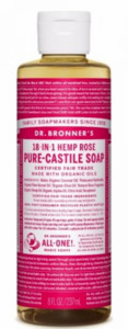 Clean: Dr Bronner's Rose Oil Liquid Soap