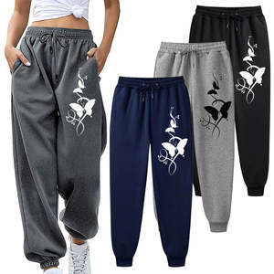 Bottoms: Women's Printed Casual Sweatpants - Trendy Hip Hop Drawstring Pants with Pockets