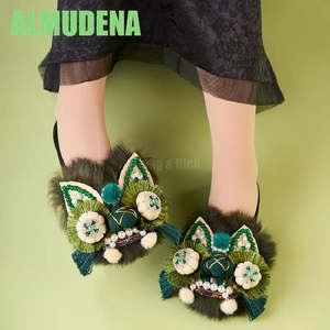 New Arrivals 1: Women’s Chinese-Style Tiger Head Embroidered Slip-On Mules