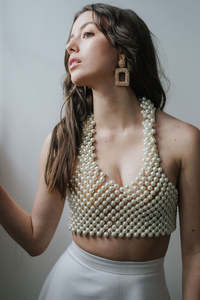 Wedding Dress: Pearl Crop Top