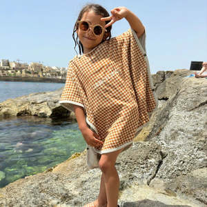 Baby: Bathing Towel Poncho - Sienna Gingham