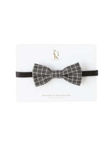 Gift: Boys Bow Tie - Forest Grey Check