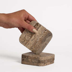 Stone Coasters - Grey Travertine