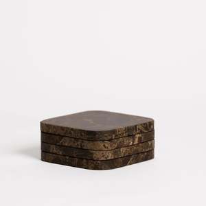 Kitchen Dining: Stone Coasters - Dark Marble