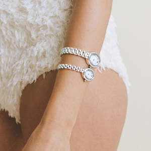 Bags Wallets: Fine Baby Link Watch - White Gold