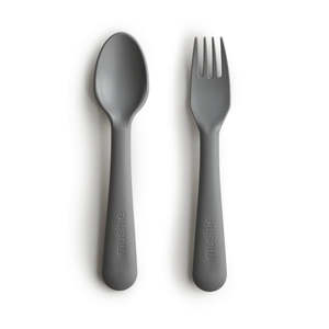Mushie: Fork & Spoon Set (Smoke)