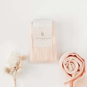 Karibou Kids: Classic Ribbed Unisex Tights - Petal