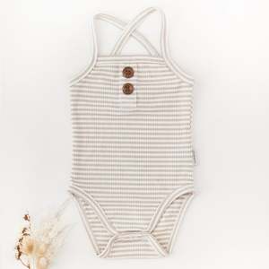 Paloma Sunsuit - Fawn Stripe