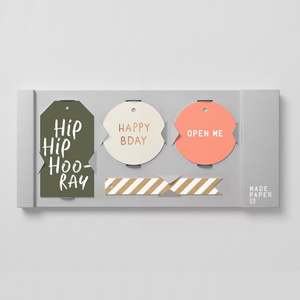 Madepaperco: Hip Hip Hoo-ray - Gift Tags 20pk