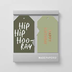 Madepaperco: Hip Hip Hoo-ray - Gift Tags 10pk