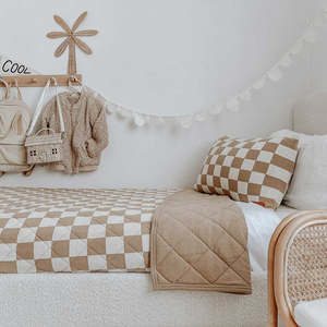 Bedding Linen: PILLOWCASE - KHAKI GINGHAM