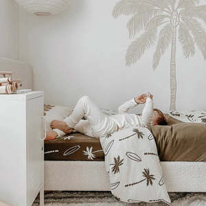 Bedding Linen: DUVET COVER - OLIVE SURFING PALM