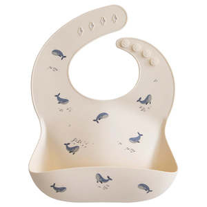 Mealtime: Silicone Baby Bib - Whales