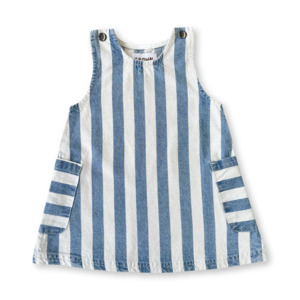 Dresses: DENIM STRIPE DRESS