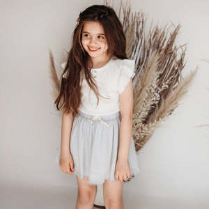 Dance And Play Muslin Skirt With Trim - Sky