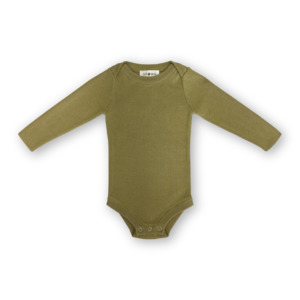Bodysuits: ORGANIC RIBBED ESSENTIAL BODYSUIT - SAGE