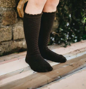 Tights Socks: Picnic Knee-High Socks - Midnight Olive