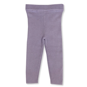 Pants Shorts: ORGANIC RIBBED ESSENTIAL LEGGINGS - IRIS