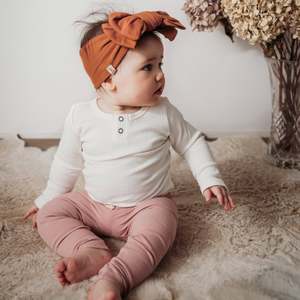 Pants Shorts: Ribbed Cotton Leggings - Blush