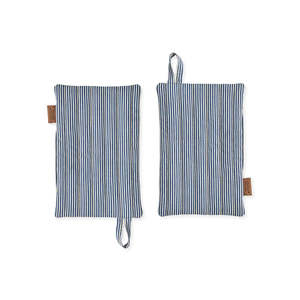 Striped Denim Potholder - Set of 2